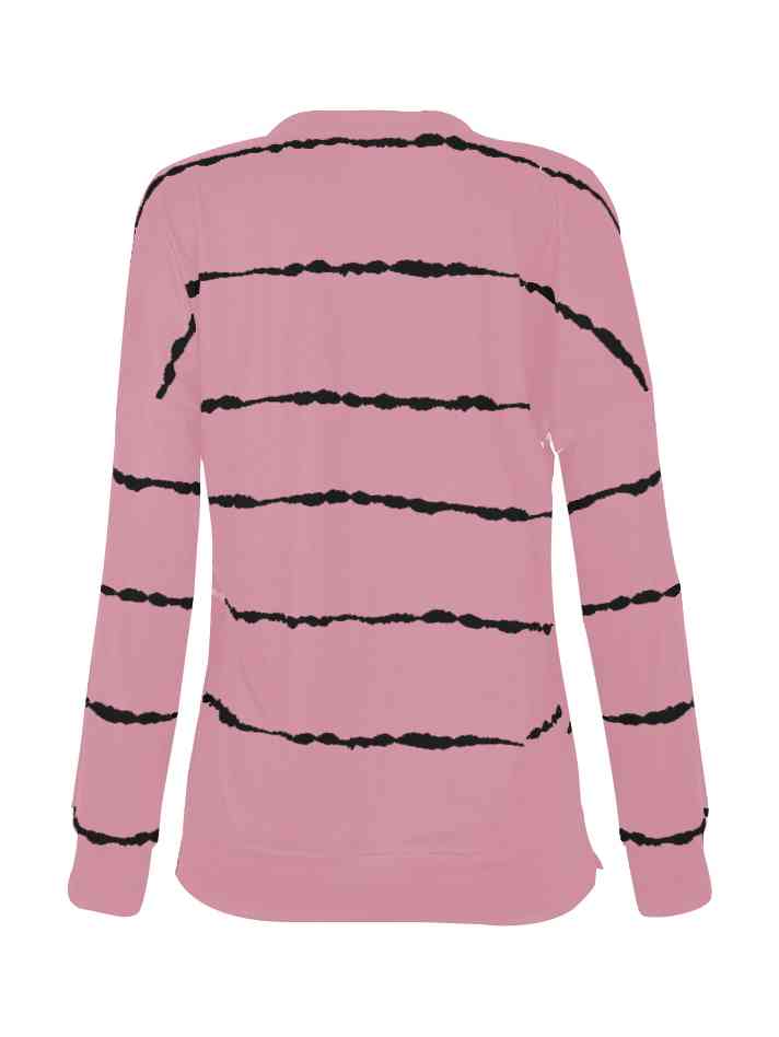 Striped Round Neck Sweatshirt