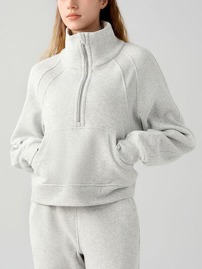 Half Zip Pocketed Active Sweatshirt