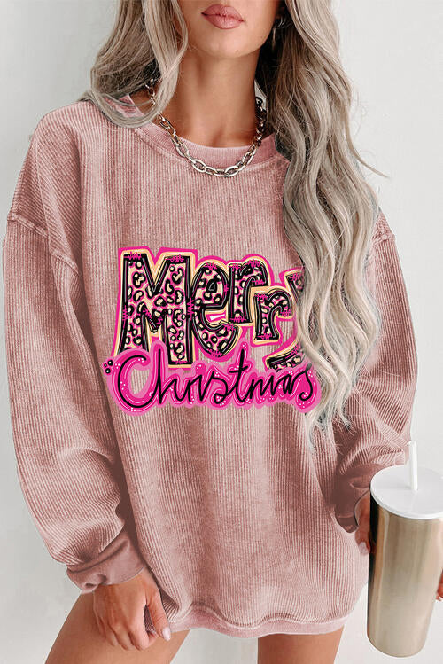 MERRY CHRISTMAS Round Neck Long Sleeve Sweatshirt