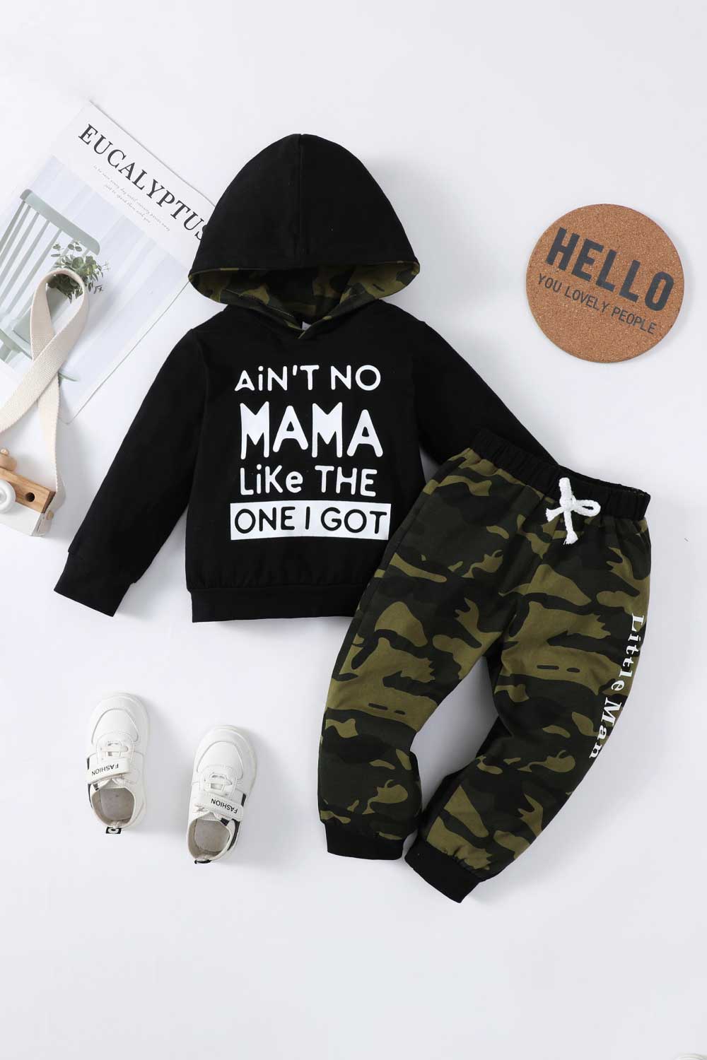 Boys Letter Graphic Hoodie and Joggers Set